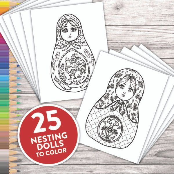 Matryoshka Russian Nesting Doll Coloring Pages