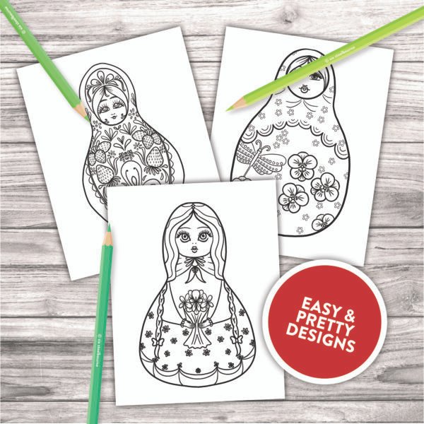 Matryoshka Russian Nesting Doll Coloring Pages - Image 2