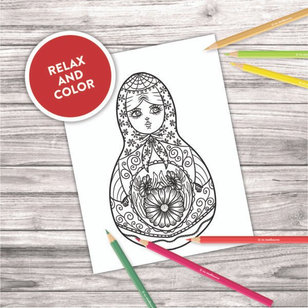 Matryoshka Russian Nesting Doll Coloring Pages - Image 3