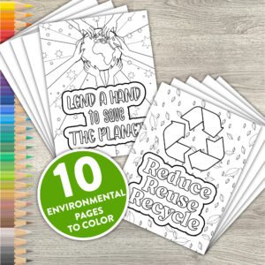 Environmental Adult Coloring Pages | Printable Phrases Lettering Coloring Pages for Earth Day