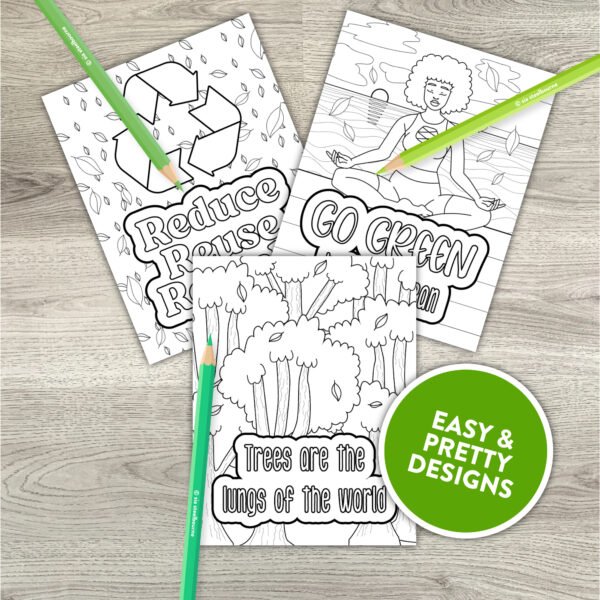 Environmental Adult Coloring Pages | Printable Phrases Lettering Coloring Pages for Earth Day - Image 2