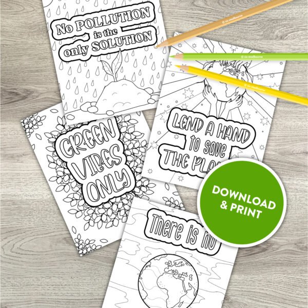 Environmental Adult Coloring Pages | Printable Phrases Lettering Coloring Pages for Earth Day - Image 7